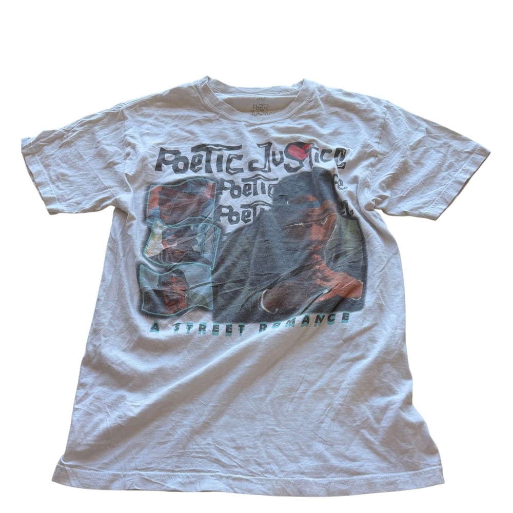 Vintage Poetic Justice Mens Tupac 2Pac T-Shirt SM White Movie Tee Poetic Justice